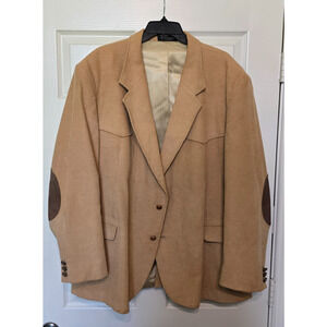 Vintage CCC‎ Western Wear Corduroy Blazer Jacket 52 R Elbow Patch Horse Rodeo
